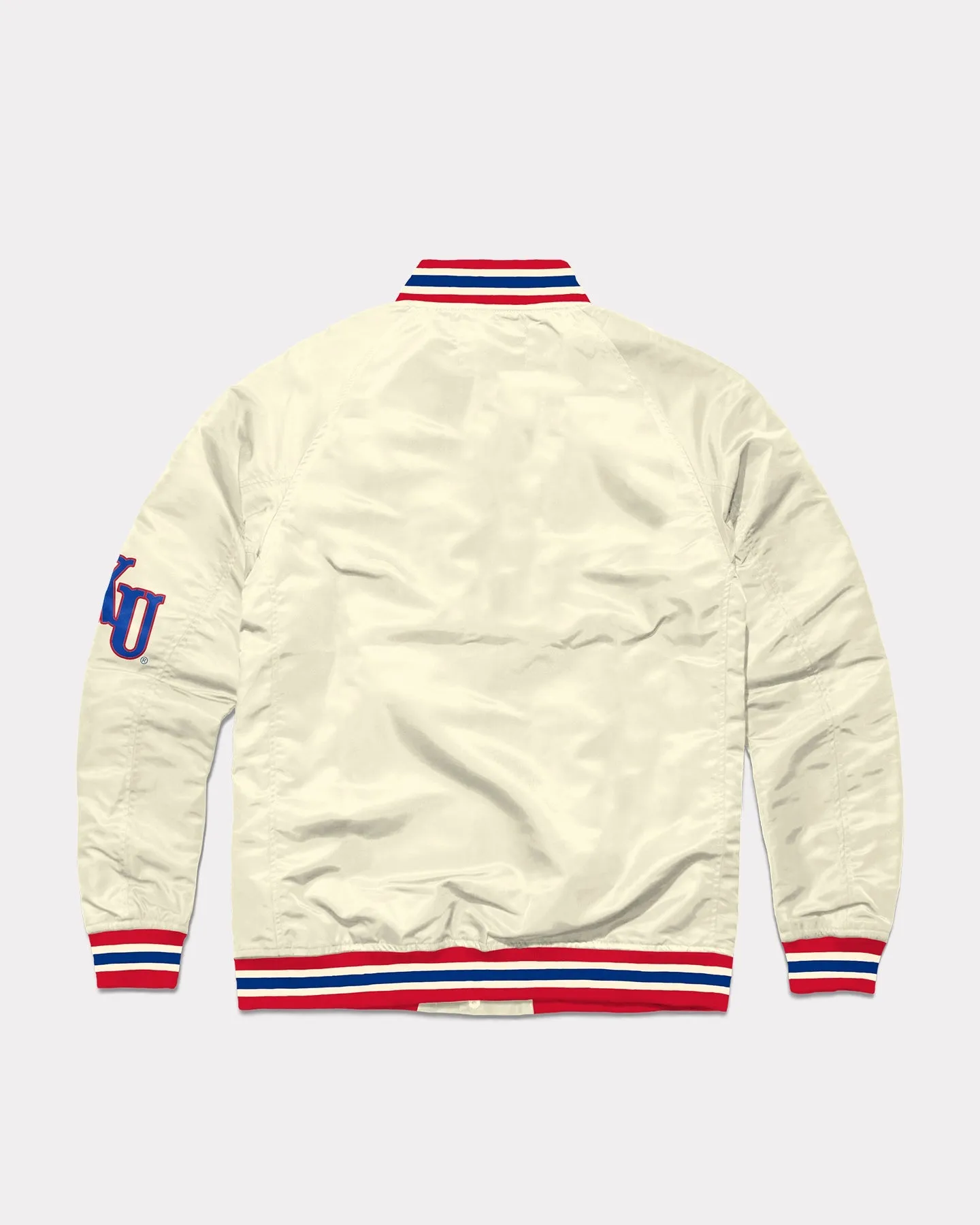 University of Kansas Arch Vintage White Varsity Jacket