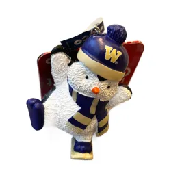 UW Penguin Snowboarding Ornament