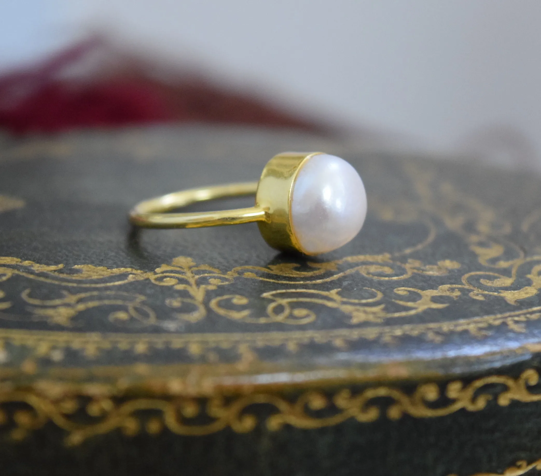 Vermeil and Pearl Ring