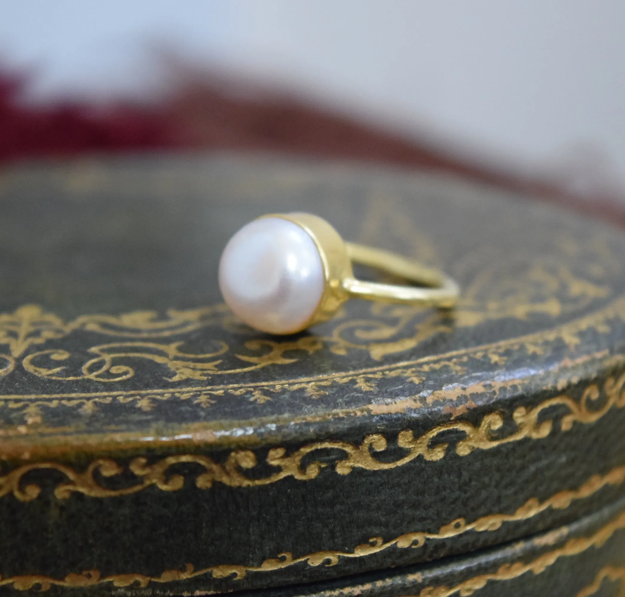 Vermeil and Pearl Ring