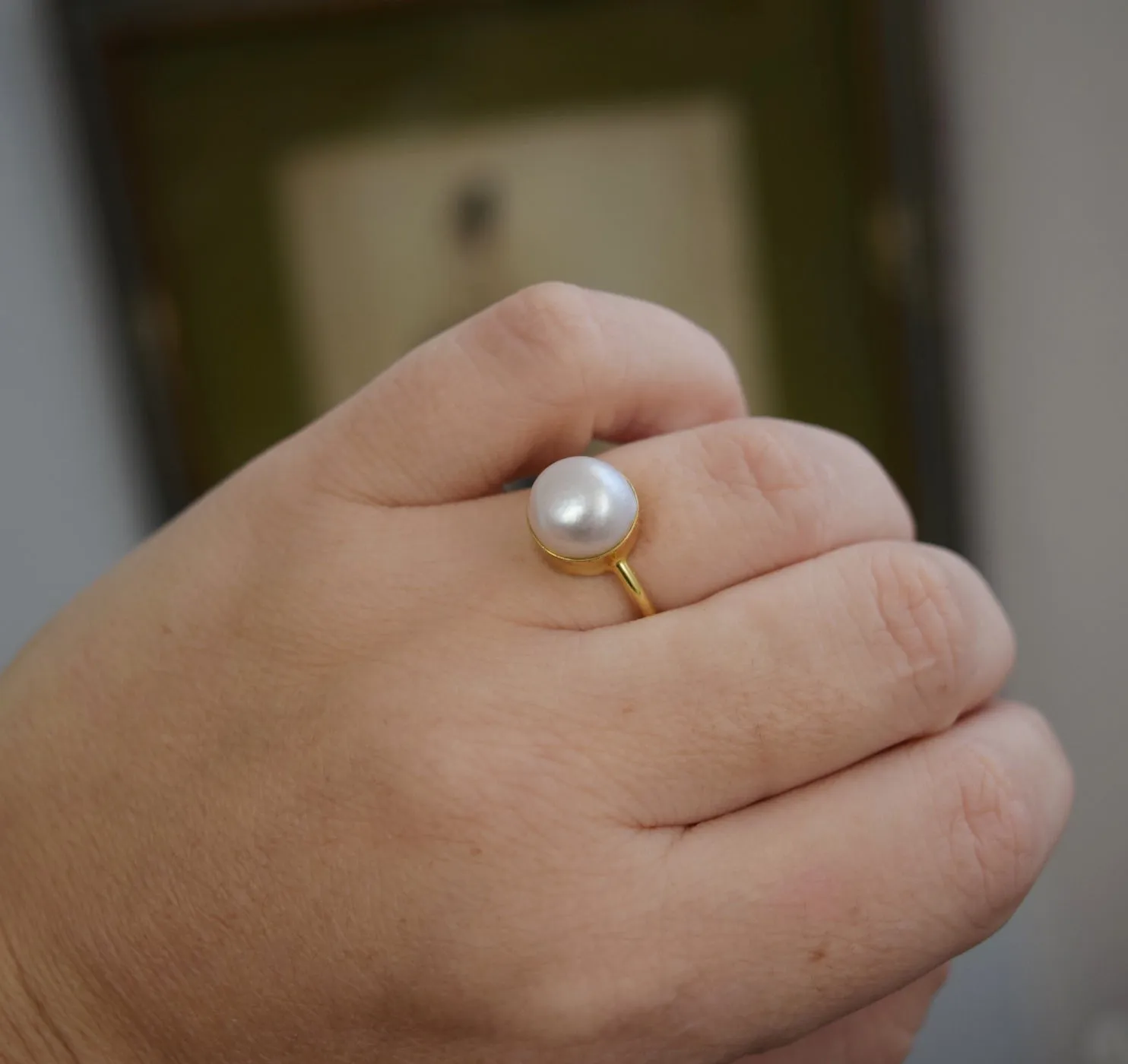 Vermeil and Pearl Ring