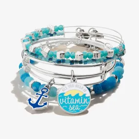 'Vitamin Sea' Charm Bangle, Set of 5