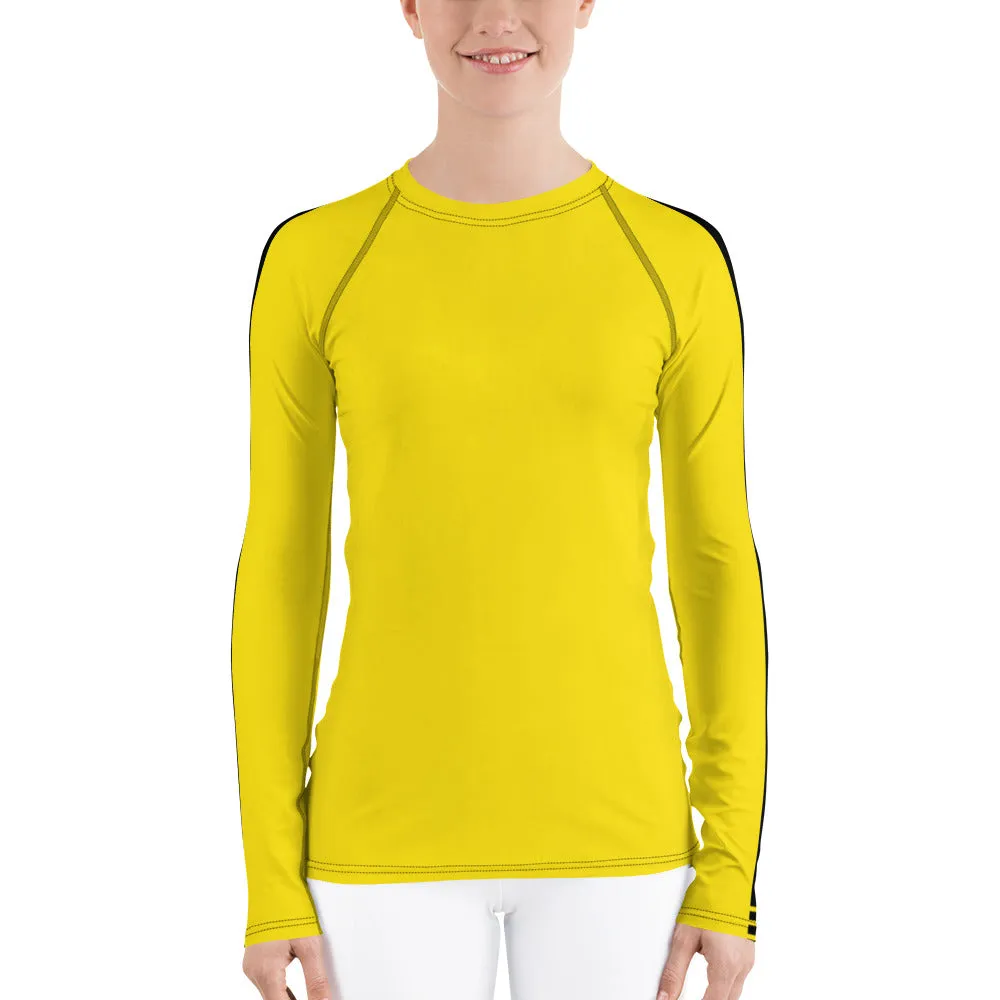 Women's Bruce Lee Game of Death and Kill Bill Inspired Long Sleeve Rash Guard: Perfect for BJJ, MMA, and Other Training Activities