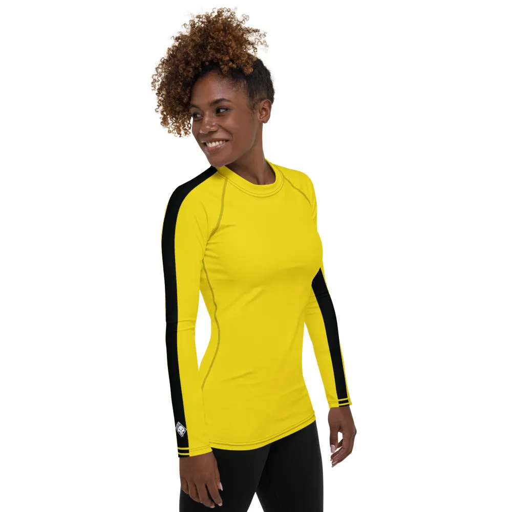 Women's Bruce Lee Game of Death and Kill Bill Inspired Long Sleeve Rash Guard: Perfect for BJJ, MMA, and Other Training Activities