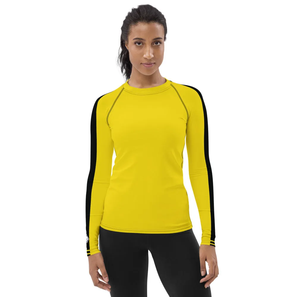 Women's Bruce Lee Game of Death and Kill Bill Inspired Long Sleeve Rash Guard: Perfect for BJJ, MMA, and Other Training Activities