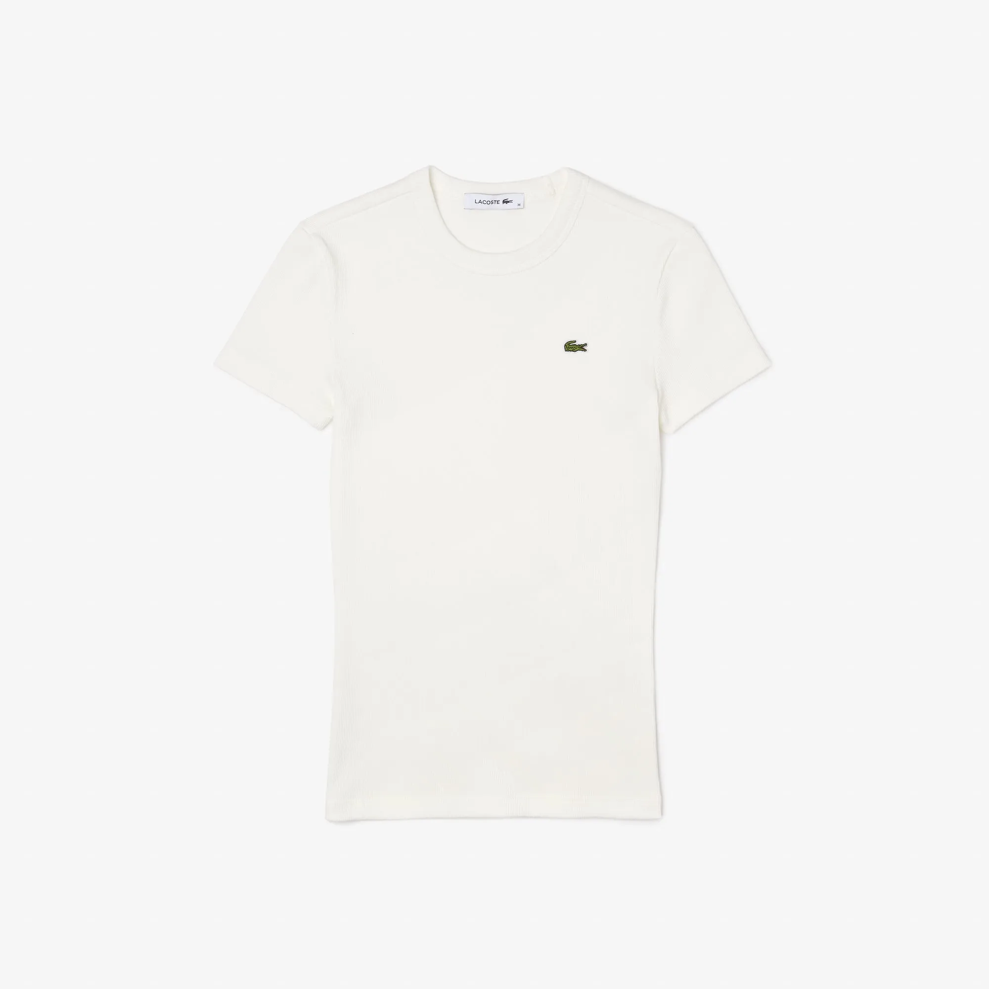 Women’s Lacoste Slim Fit Ribbed Cotton T-shirt