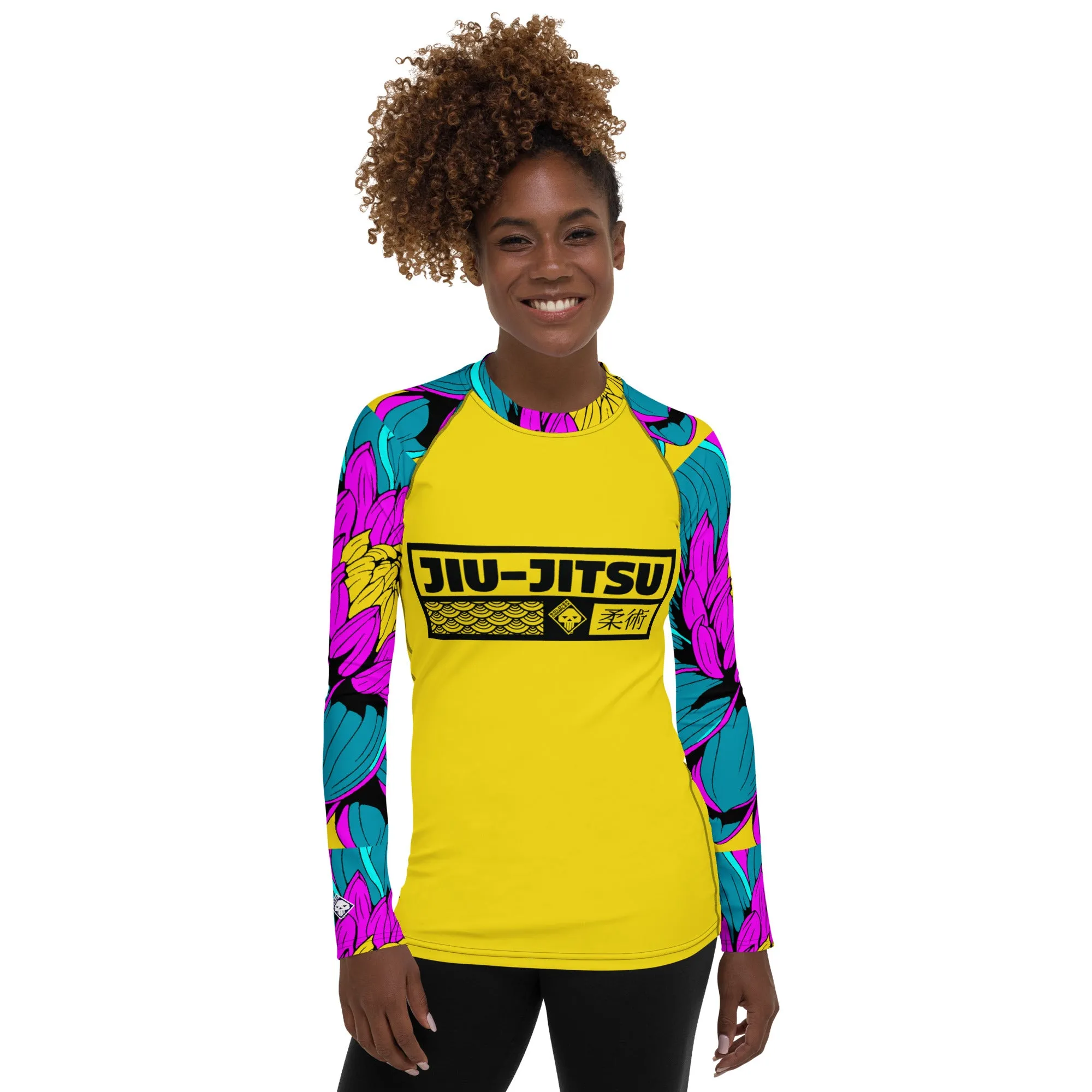 Womens Long Sleeve BJJ Rash Guard - Jiu-Jitsu 020 - Dahlia 001