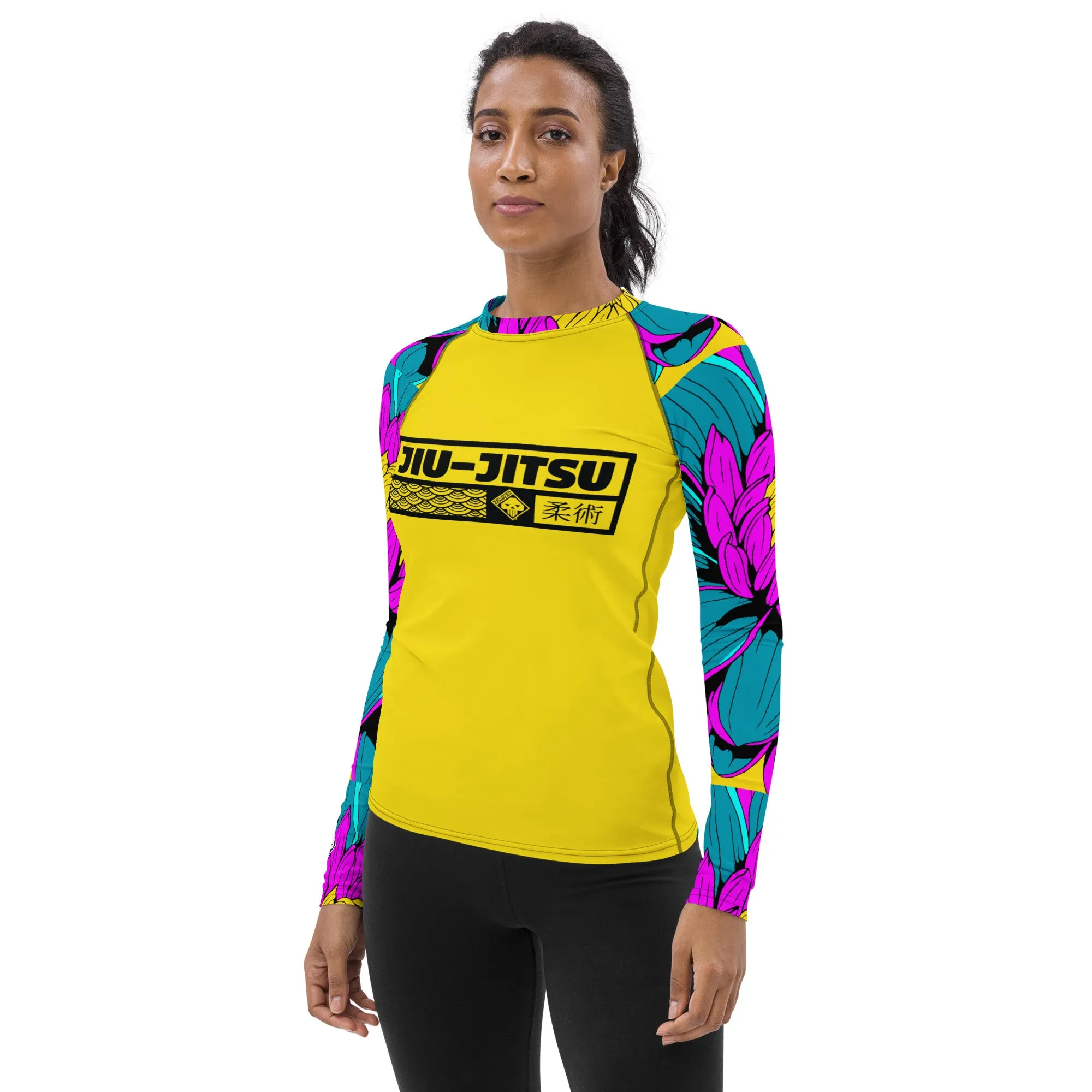 Womens Long Sleeve BJJ Rash Guard - Jiu-Jitsu 020 - Dahlia 001