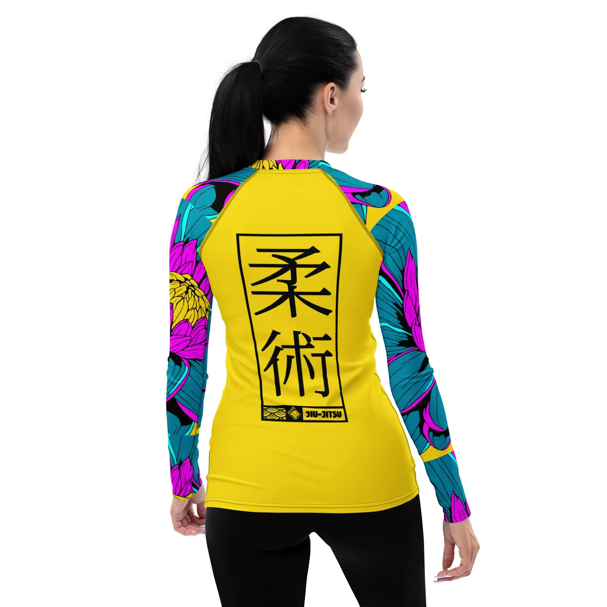 Womens Long Sleeve BJJ Rash Guard - Jiu-Jitsu 020 - Dahlia 001