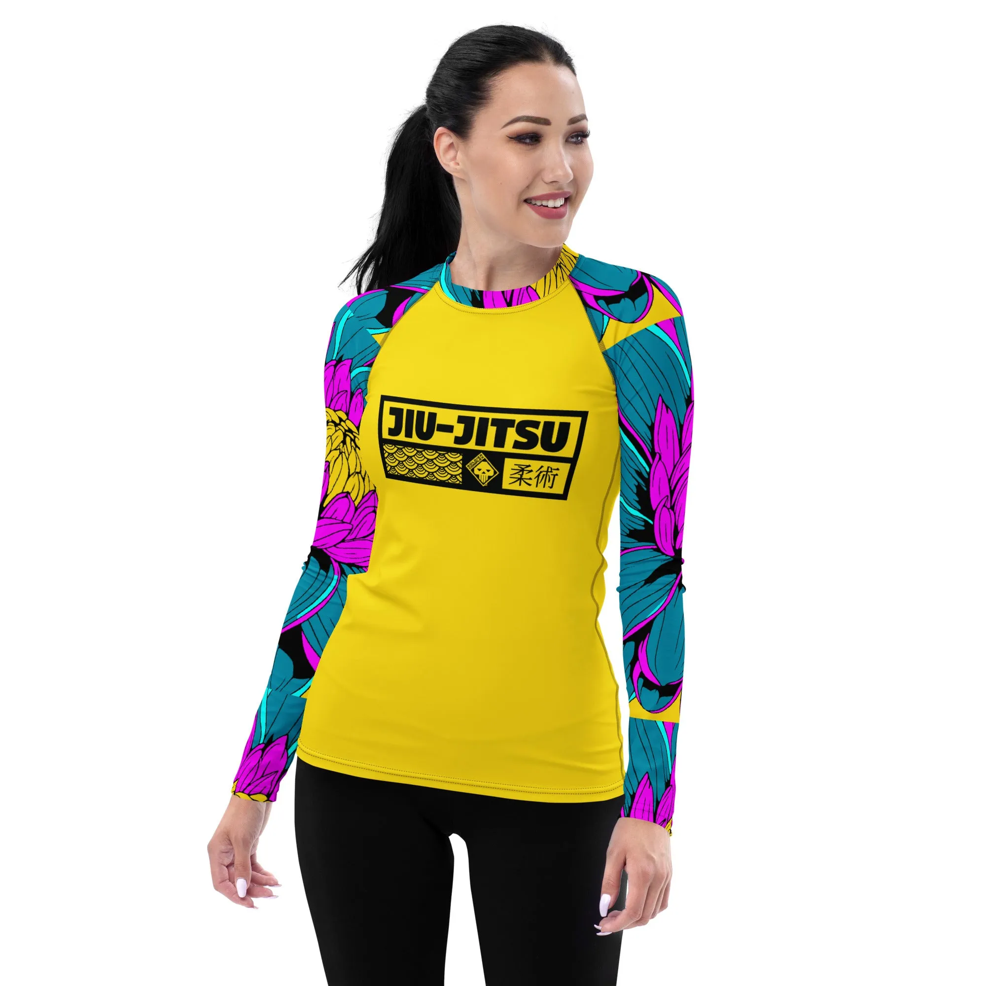 Womens Long Sleeve BJJ Rash Guard - Jiu-Jitsu 020 - Dahlia 001