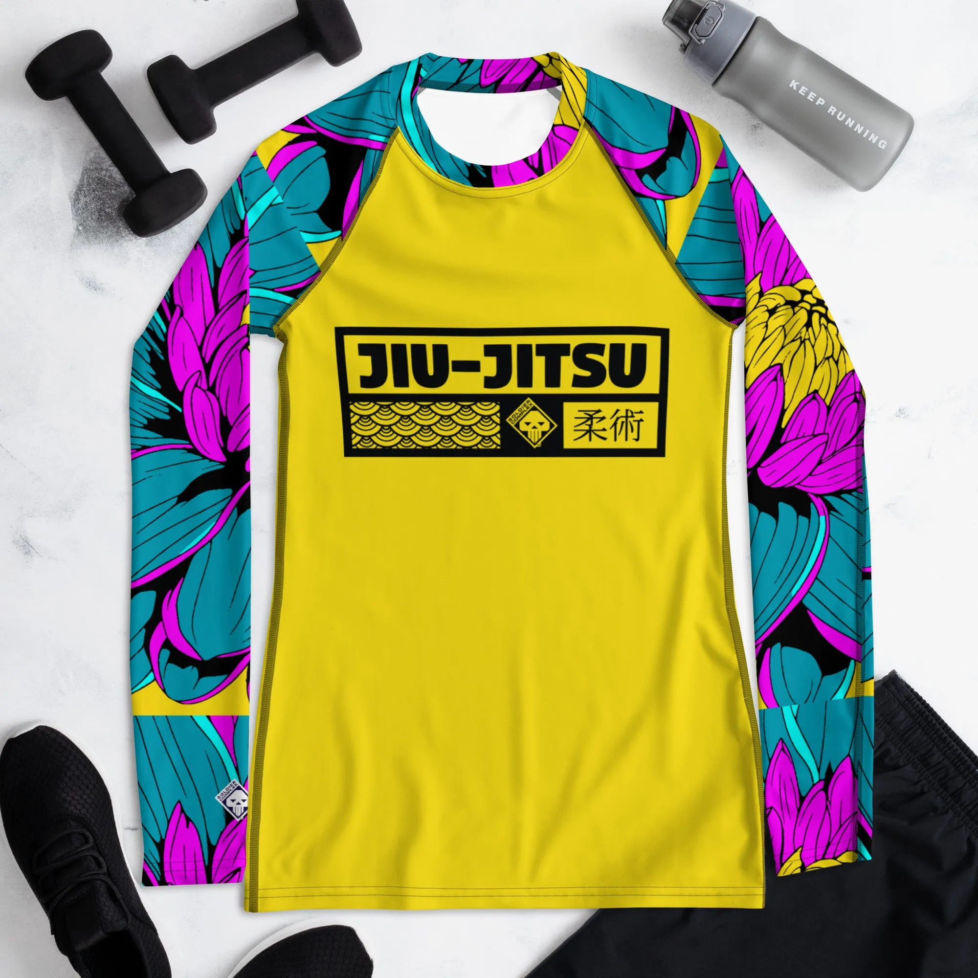 Womens Long Sleeve BJJ Rash Guard - Jiu-Jitsu 020 - Dahlia 001