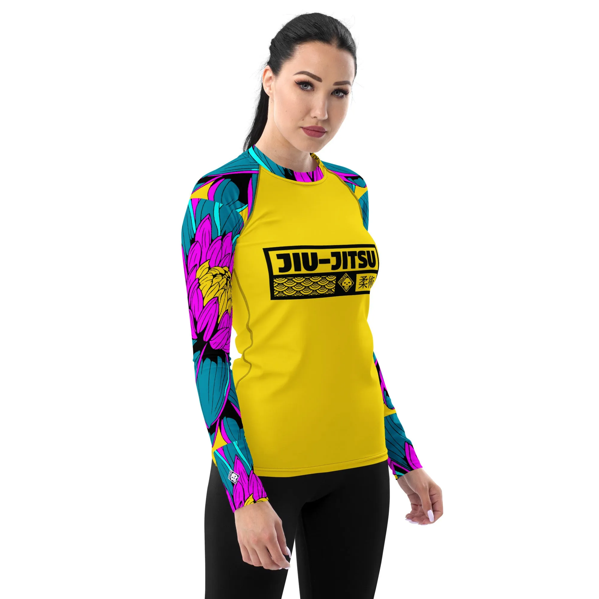 Womens Long Sleeve BJJ Rash Guard - Jiu-Jitsu 020 - Dahlia 001