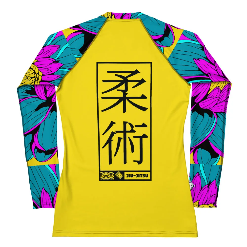 Womens Long Sleeve BJJ Rash Guard - Jiu-Jitsu 020 - Dahlia 001