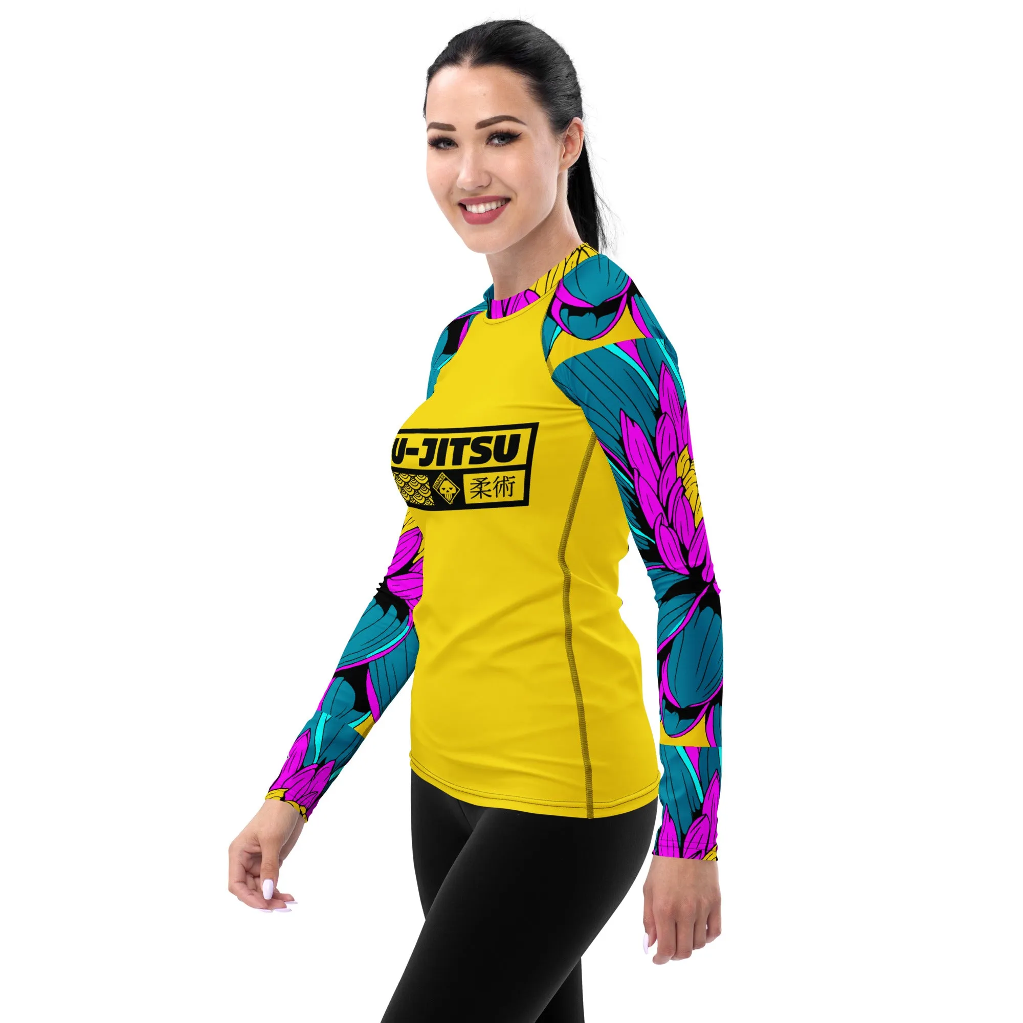 Womens Long Sleeve BJJ Rash Guard - Jiu-Jitsu 020 - Dahlia 001