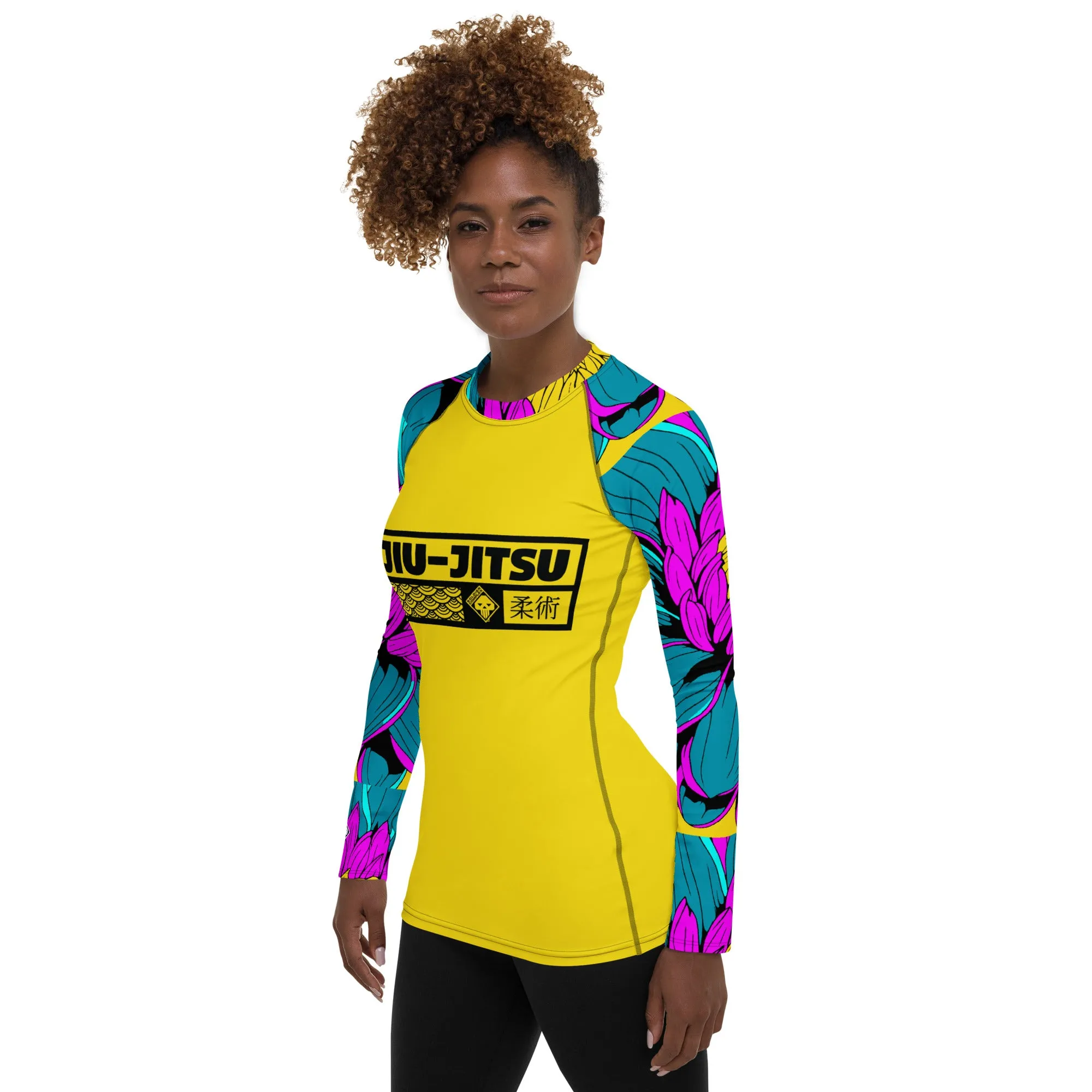 Womens Long Sleeve BJJ Rash Guard - Jiu-Jitsu 020 - Dahlia 001