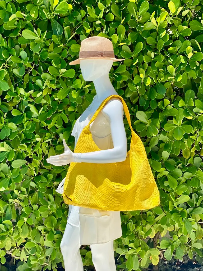 Yellow Glazed Jumbo Shoulder Bag